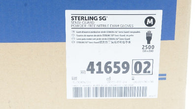 Halyard 4165902 Sterling SG Nitrile Sensi-Guard Exam Gloves,Medium - Box of 2500